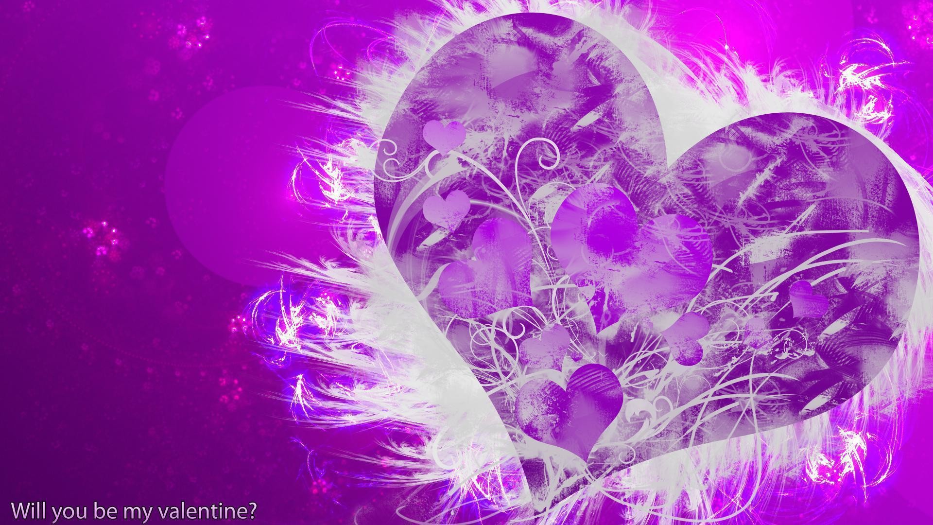 Girly Christmas Wallpapers - Purple Love Heart - HD Wallpaper 