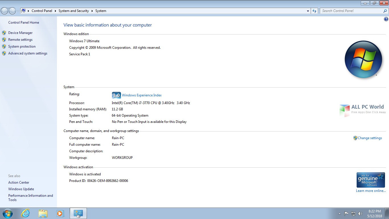 Windows 7 Ultimate Sp1 May 2018 Free Download - Windows 7 - HD Wallpaper 