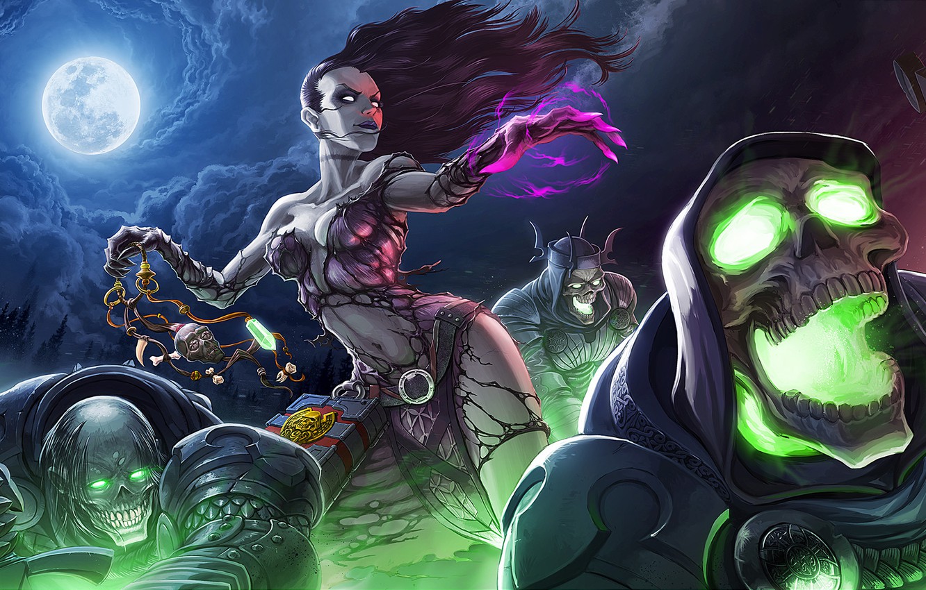 Photo Wallpaper Night, The Moon, Death, Moon, Darkness, - Undead Fantasy Art - HD Wallpaper 