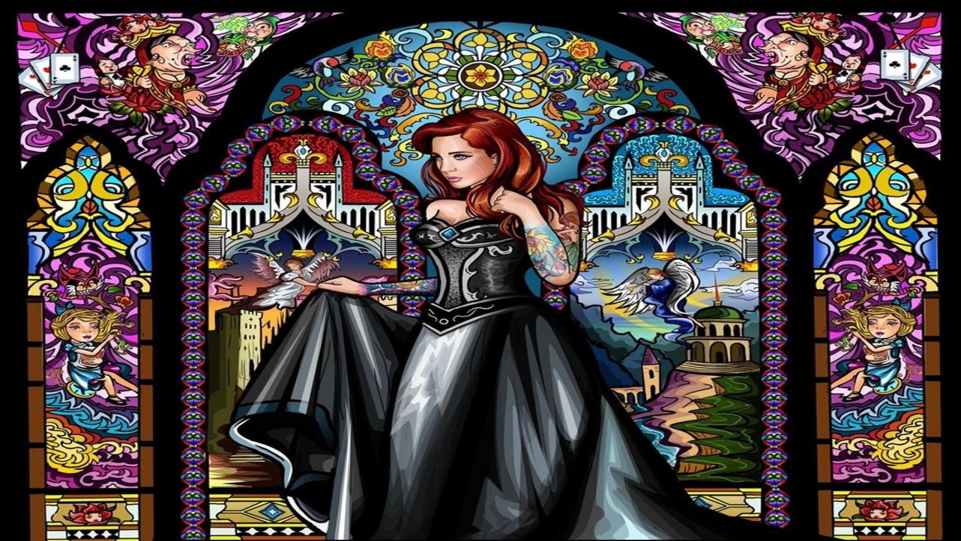 1920x1080, Stained Glass Wallpapers - Digital Stained Glass Art - HD Wallpaper 