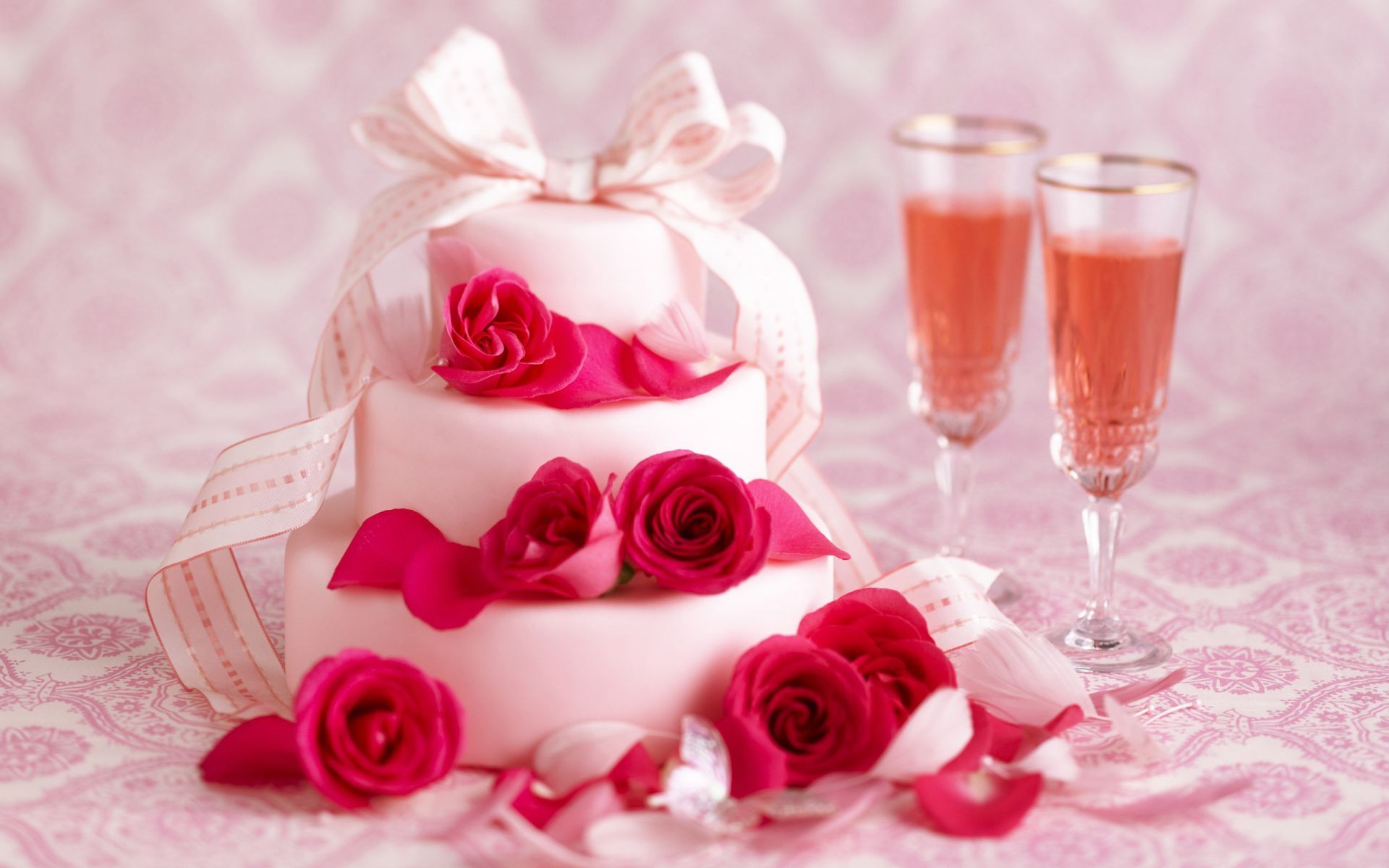Food & Drink Romance Romantic Celebration Wedding Glass - Garden Roses - HD Wallpaper 