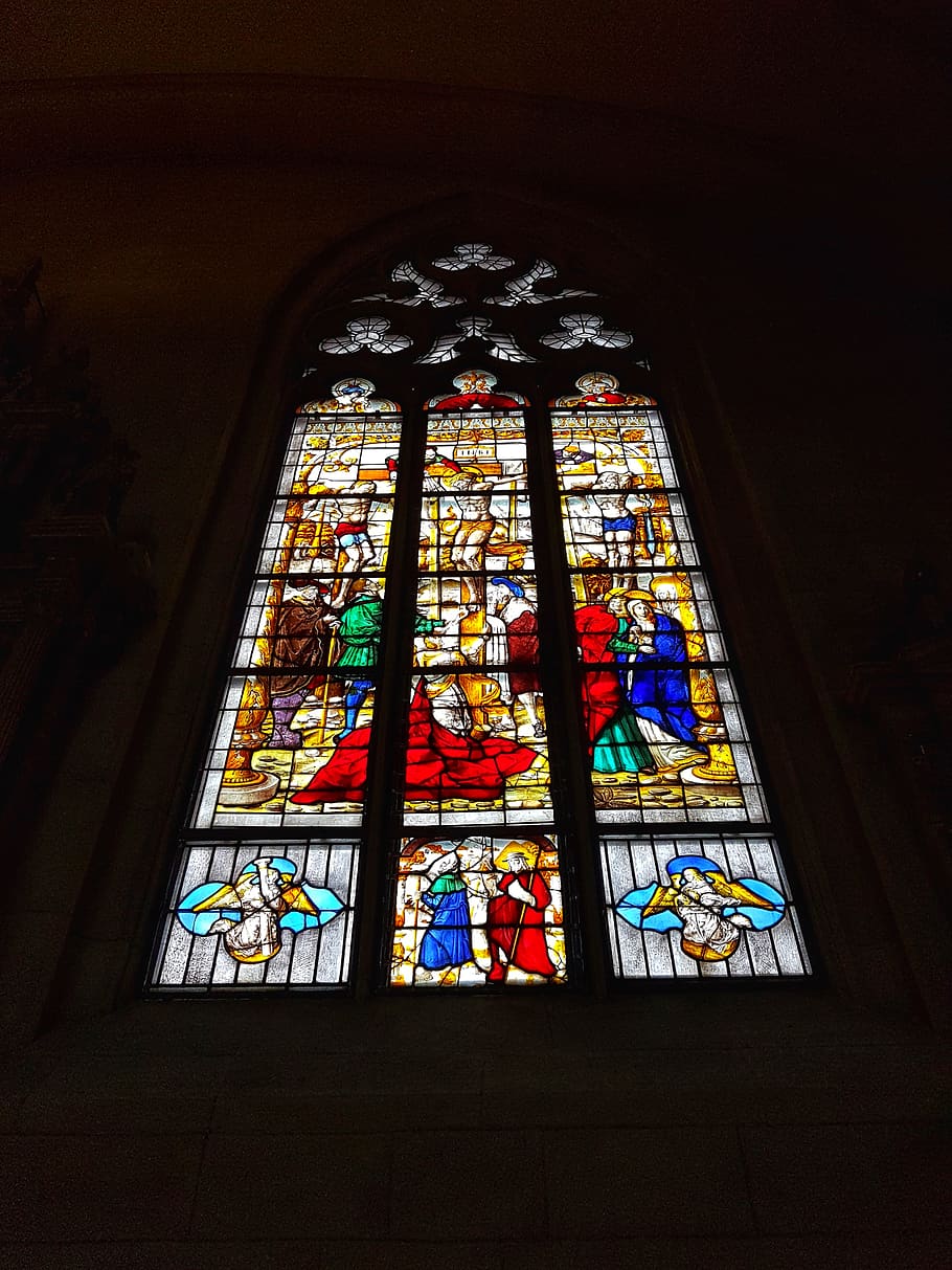 Church, Window, Glas Painting, Leaded Panel, Stained - Stained Glass - HD Wallpaper 