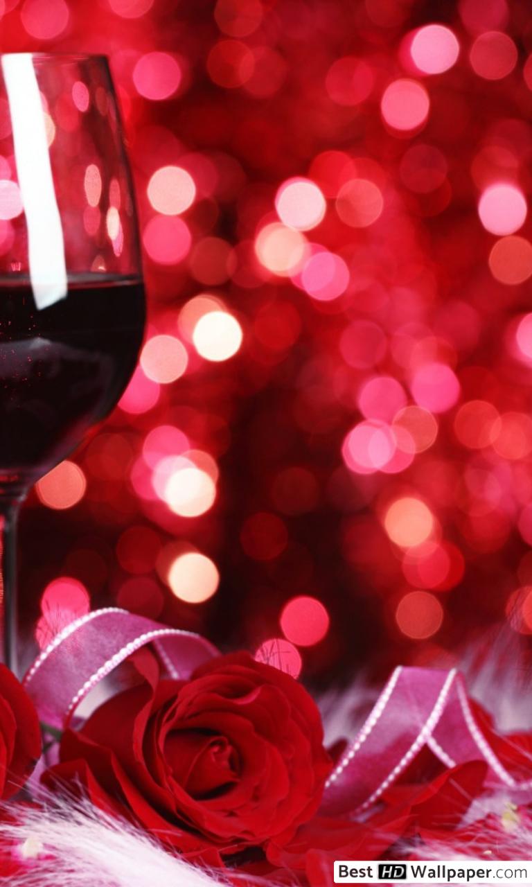Valentine's Day With Wine - HD Wallpaper 