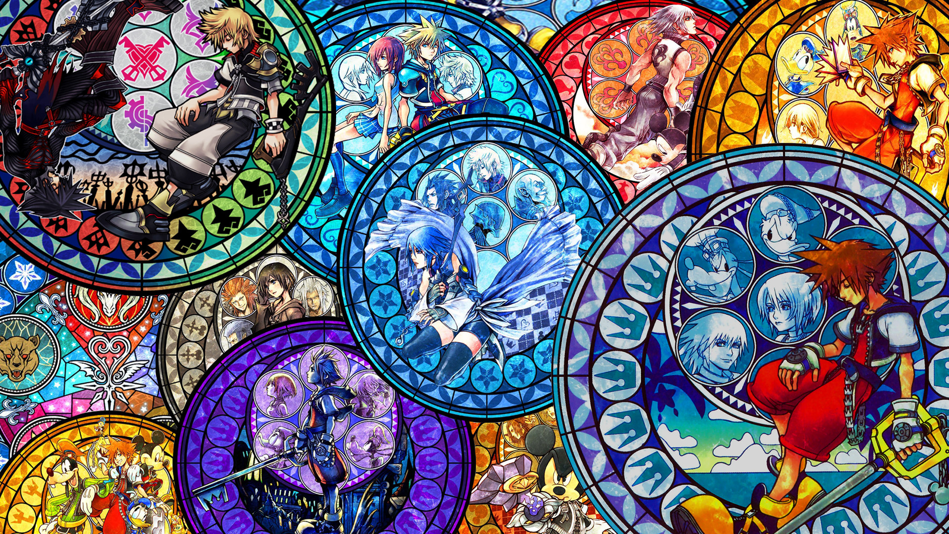 1920x1080, Kingdom Hearts Stained Glass Wallpaper By - Kingdom Hearts Wallpaper Stained Glass - HD Wallpaper 