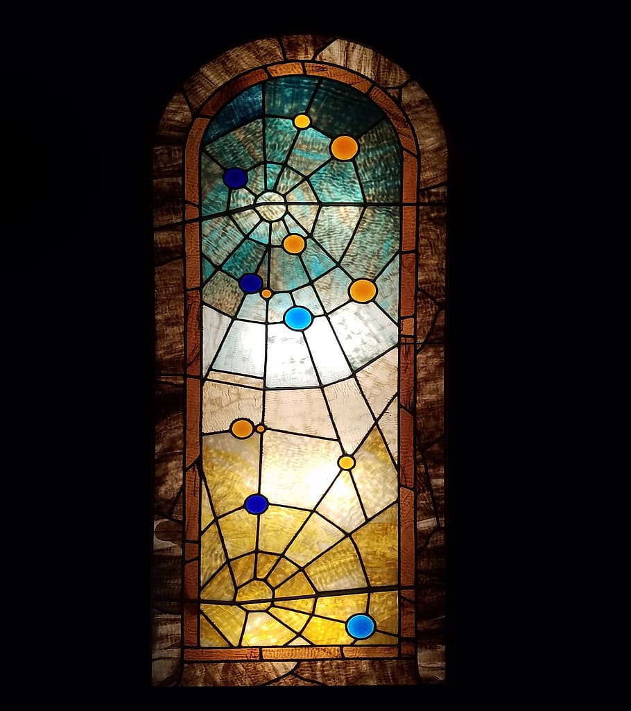 Stained Glass Window, Vintage Window, Colored Glass, - Spider Web Stained Glass Windows - HD Wallpaper 
