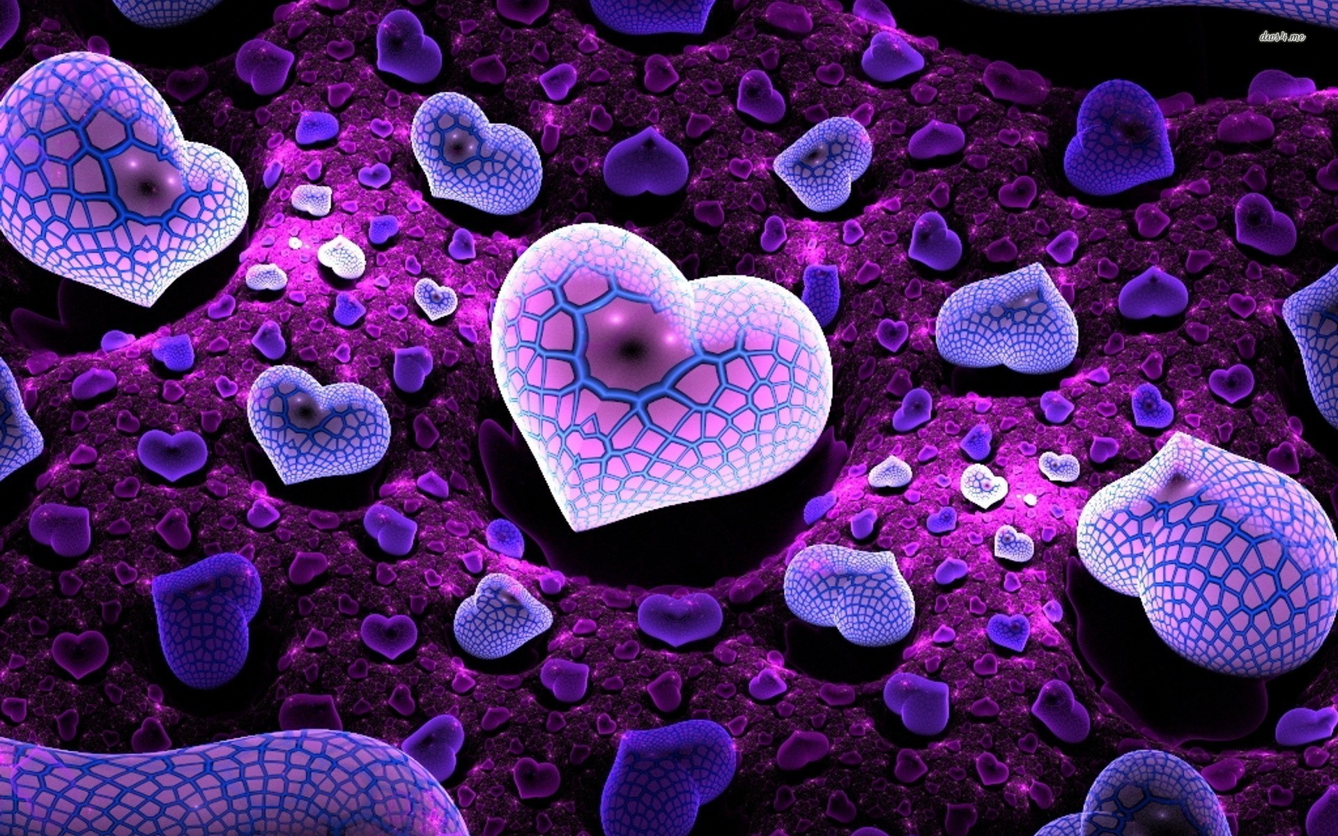 Dark Purple Hearts Wallpaper Hd - HD Wallpaper 