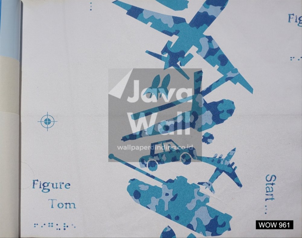 Wallpaper Dinding Kamar Anak Wow 961 Motif Pesawat - Motif Wallpaper Dinding Motif Pesawat - HD Wallpaper 