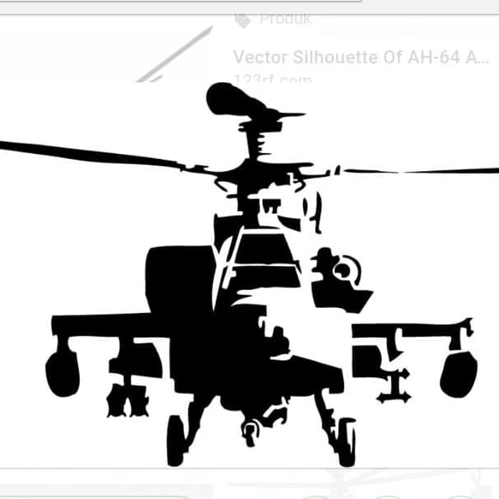 Ready Stock Ost Stiker Kaca Mobil Pesawat Tempur Sticker - Apache Helicopter Stencil - HD Wallpaper 