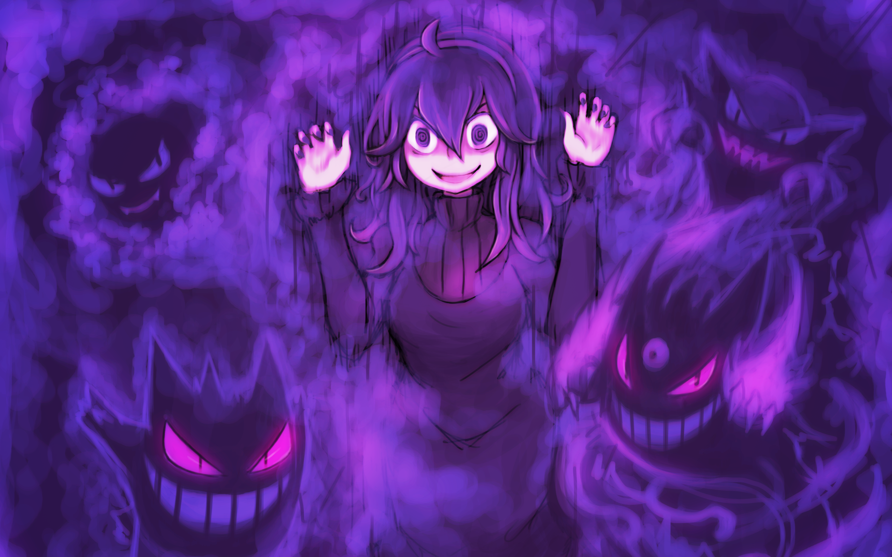 Hex Maniac, Occult Maniac, Gengar, Gastly, Haunter, - Pokemon Hex Maniac Card - HD Wallpaper 