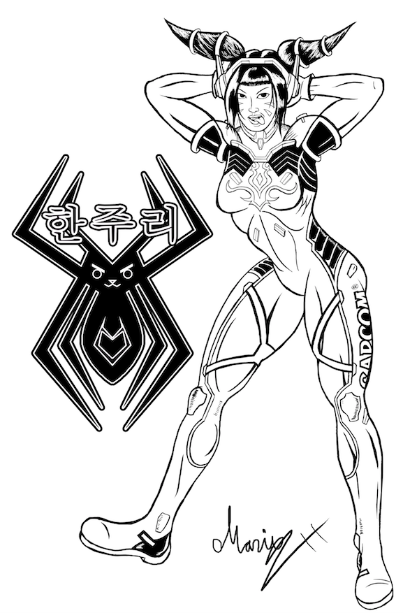 Juri Han Cosplays D - Juri Han Line Art - HD Wallpaper 