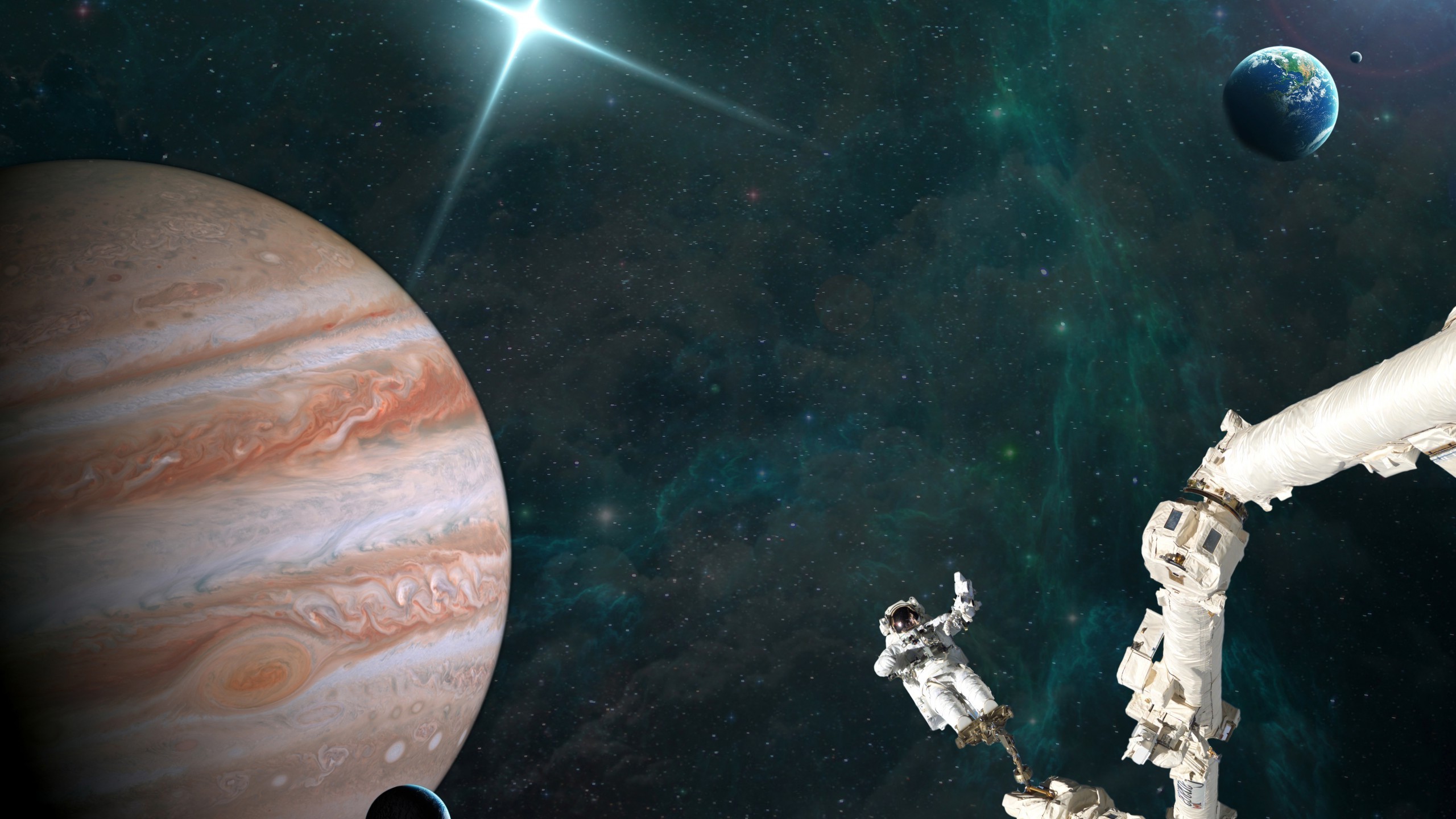 Astronaut In Milky Way Hd - HD Wallpaper 