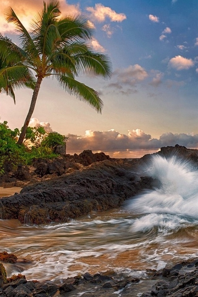 Iphone Wallpaper Maui, Hawaii, Quiet, Ocean, Rocks, - Классные Фотки С Моря - HD Wallpaper 
