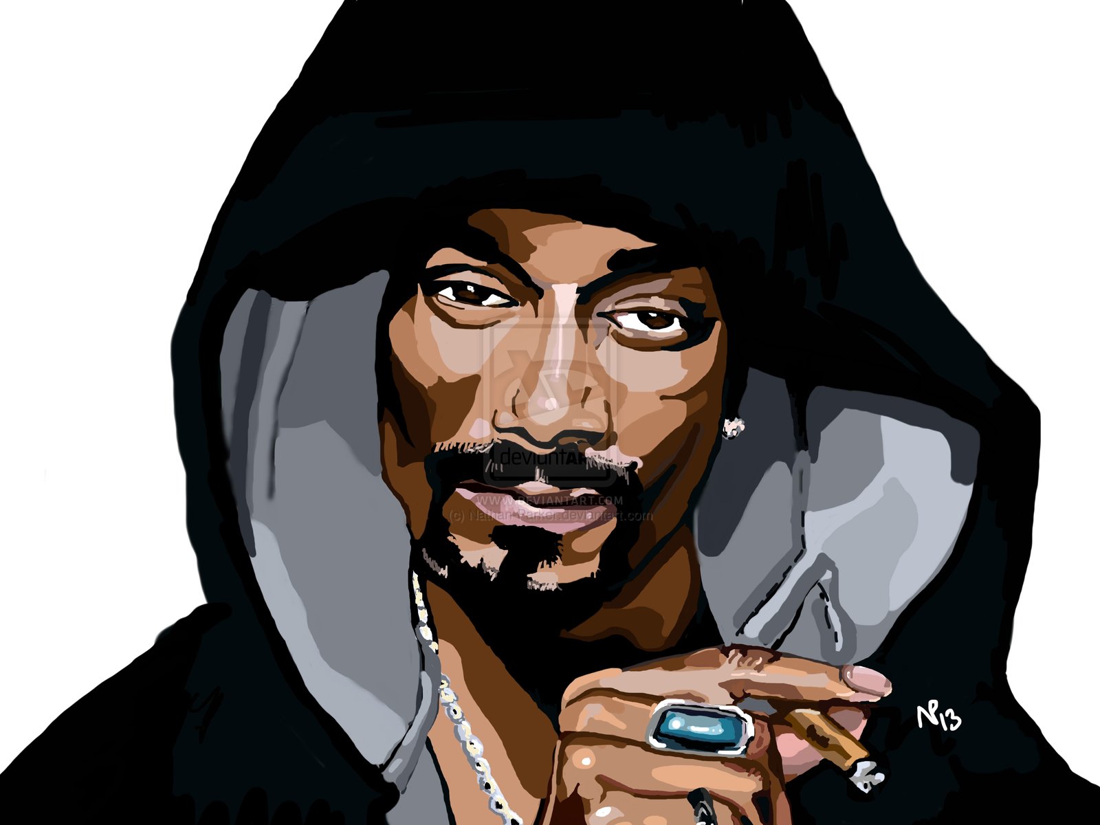 Snoopdogg By Nathan Parker-d5znf3s - Snoop Dogg Wallpaper Cartoon -  1600x1200 Wallpaper 