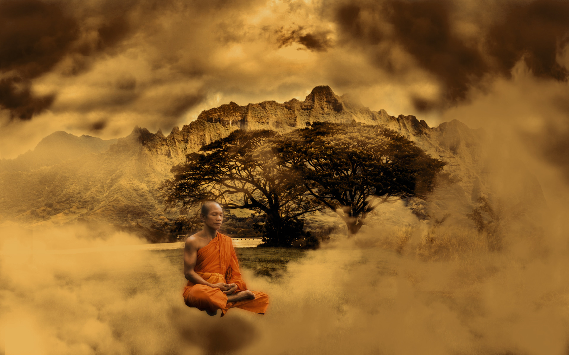 Children Buddhist Monks Hd Desktop Wallpaper - Monk Wallpaper Meditation -  1920x1200 Wallpaper 
