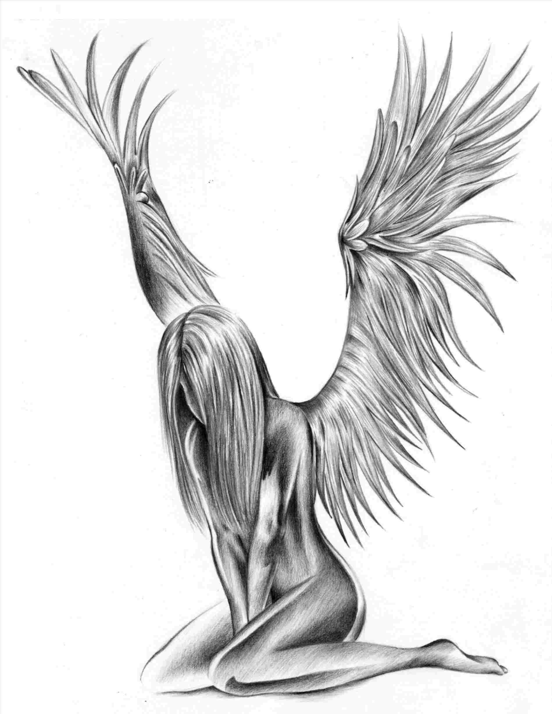 Angel Emo Drawings Angels Vs Demons Wallpaper Angel - Female Fallen Angel Tattoo - HD Wallpaper 