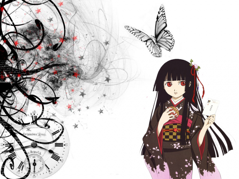 Hell Girl - Butterfly Effect In Purple - HD Wallpaper 