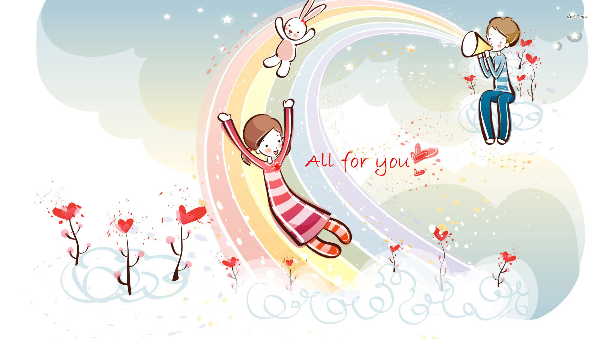Rainbow Love Couple - HD Wallpaper 