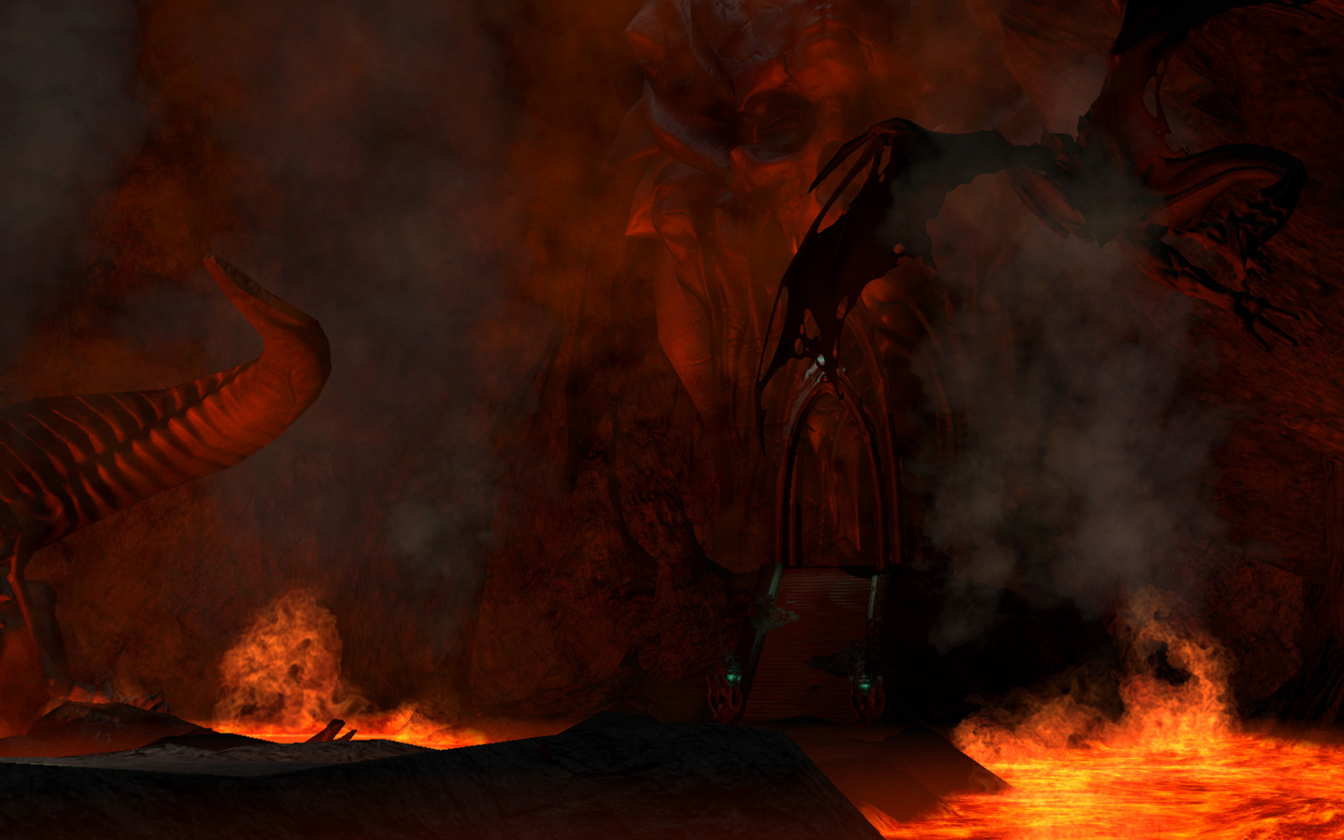 Heaven And Hell Hd Wallpaper - Doom 3 Hell - HD Wallpaper 