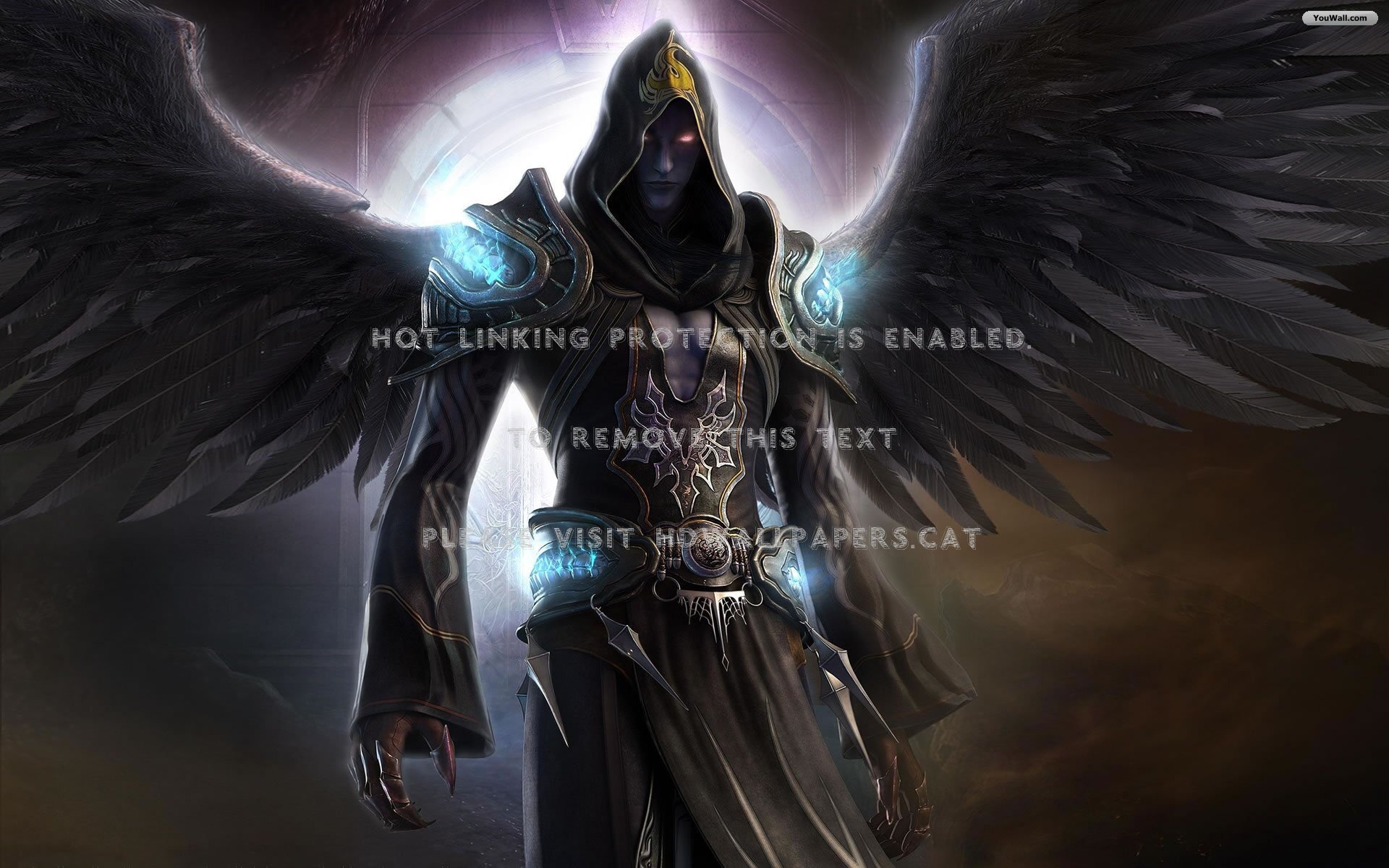 Fallen Angel Demon Wings Colour Anime Ah My - Dark Angel King - HD Wallpaper 