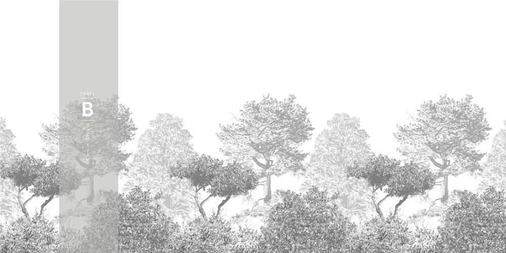 Classic Hua Trees Mural Wallpaper Grey - HD Wallpaper 
