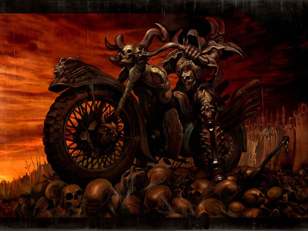 Hell Wallpapers Hd - Demon Motorcycle Art - HD Wallpaper 