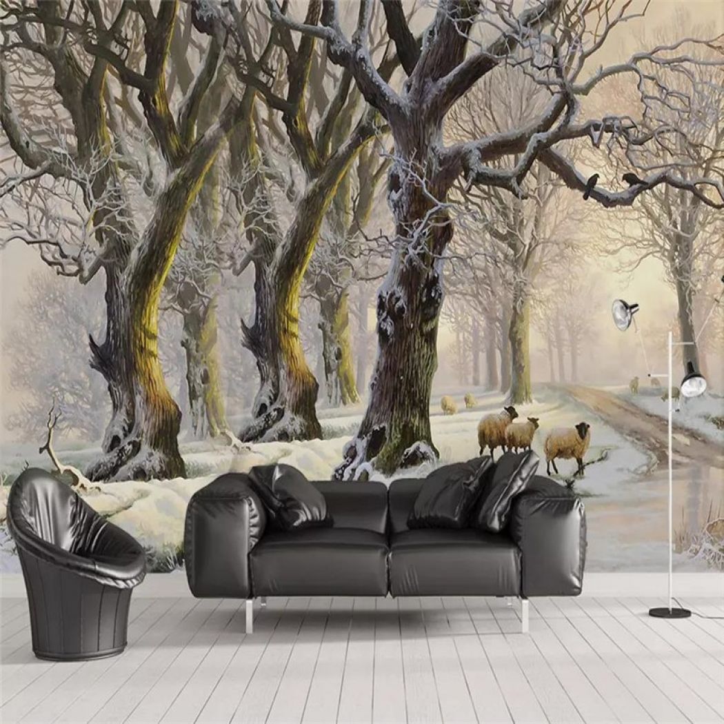 Wall Painting 3d Tree - HD Wallpaper 