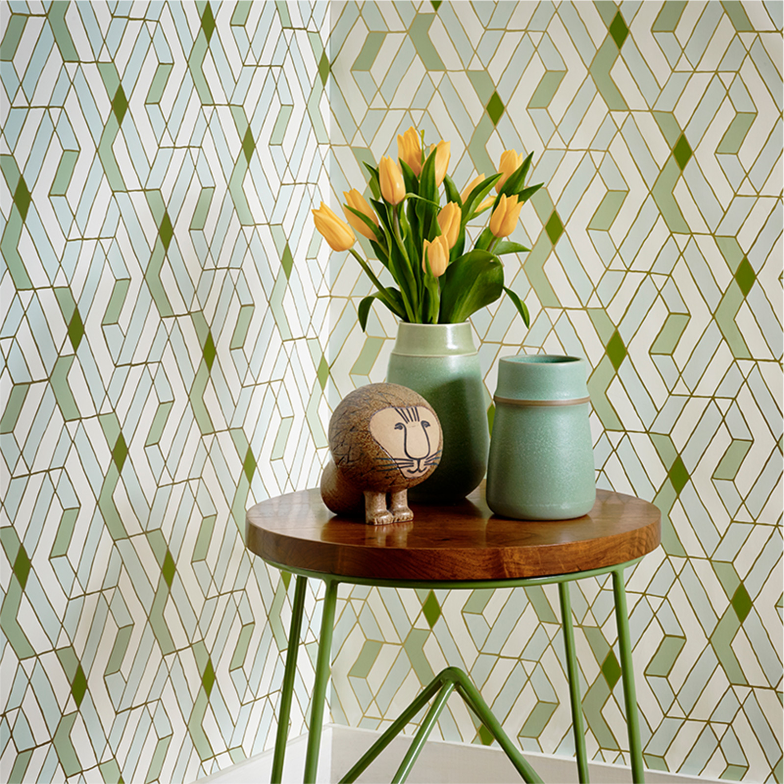 Heath Wallpaper Quilt Celadon - HD Wallpaper 