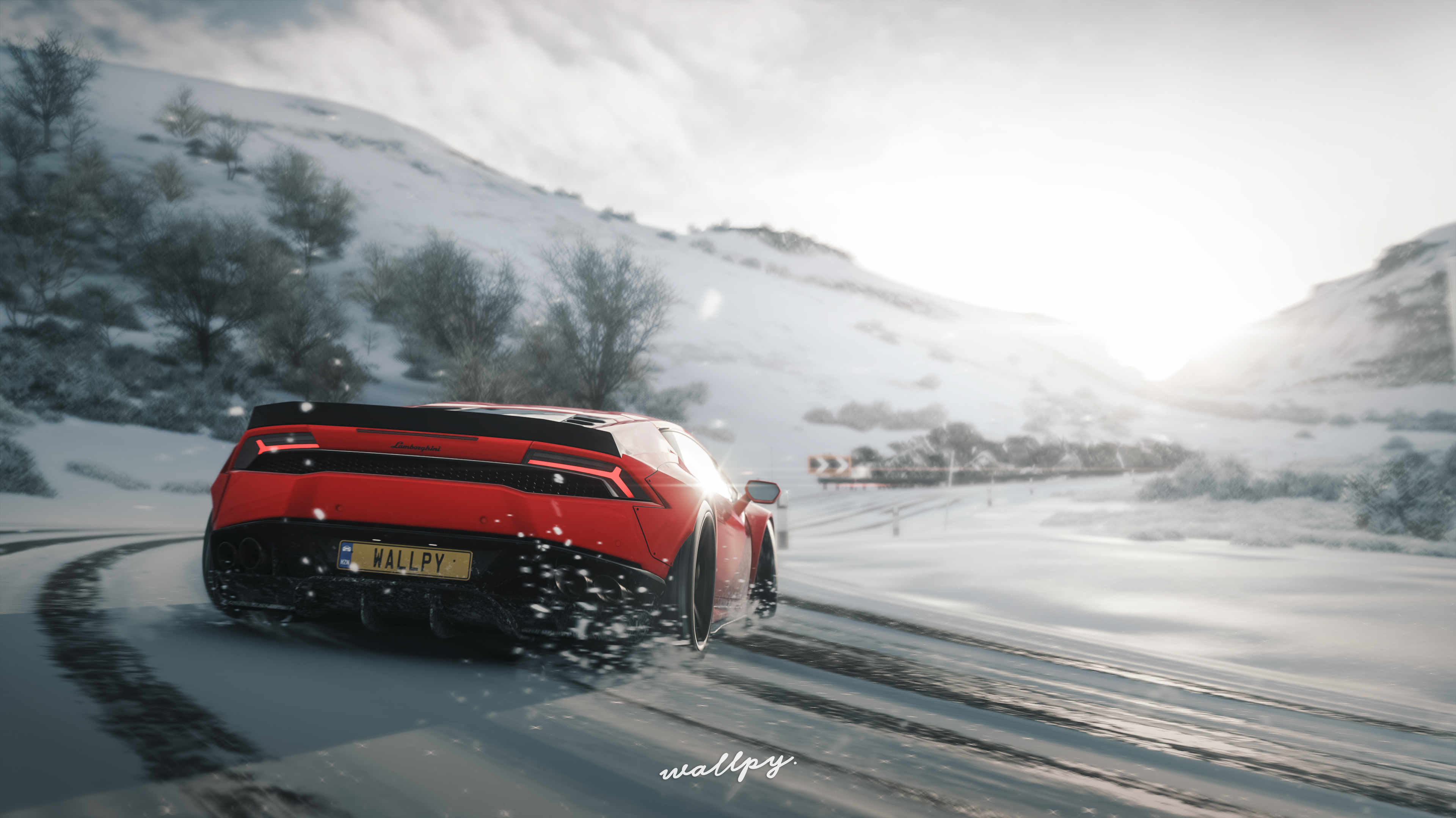 Lamborghini Huracan Drift In Snow Forza Horizon 4 - Forza Horizon 4 Winter - HD Wallpaper 