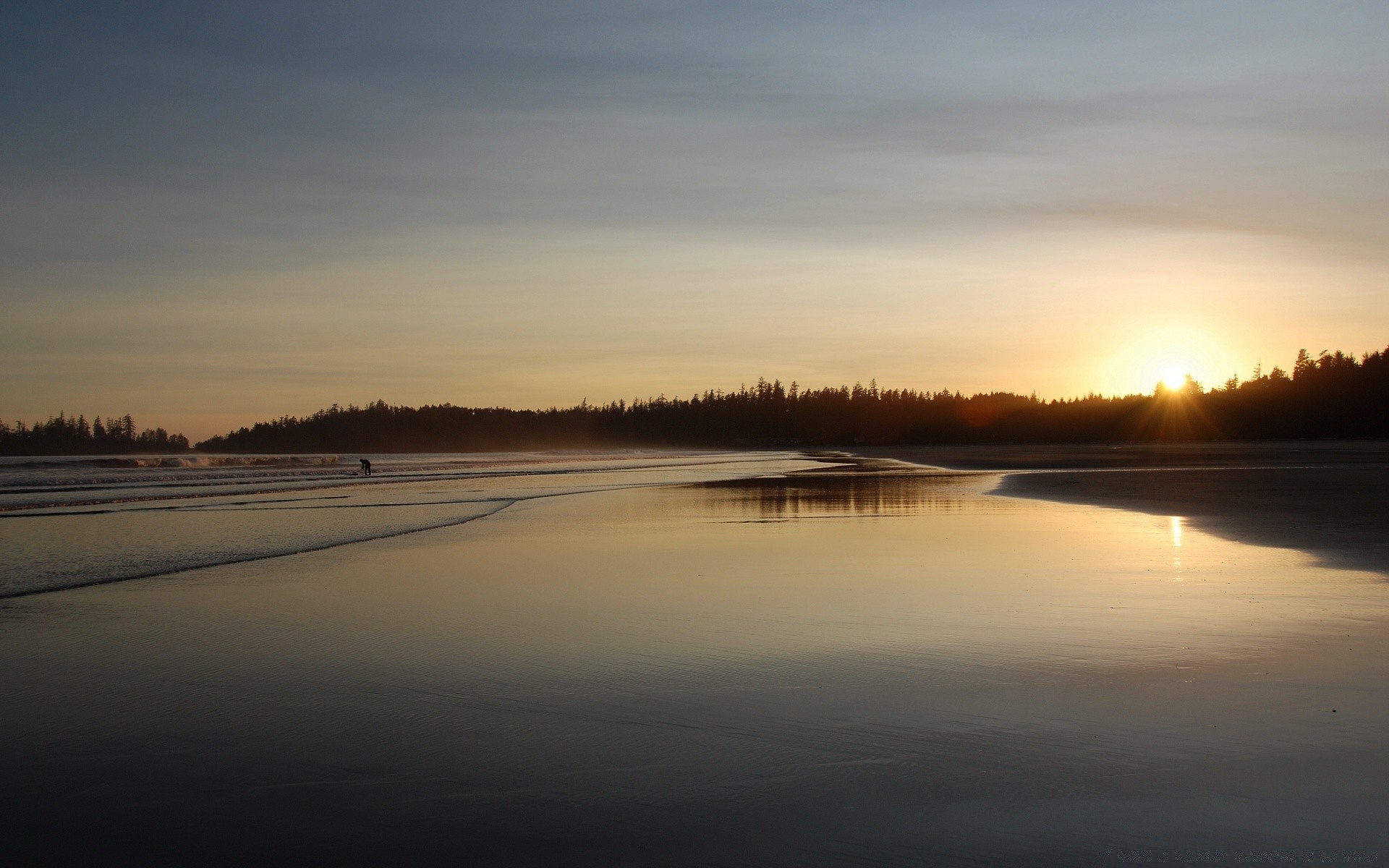 America Sunset Dawn Water Lake Evening Reflection Landscape - 16:10 Aspect Ratio - HD Wallpaper 
