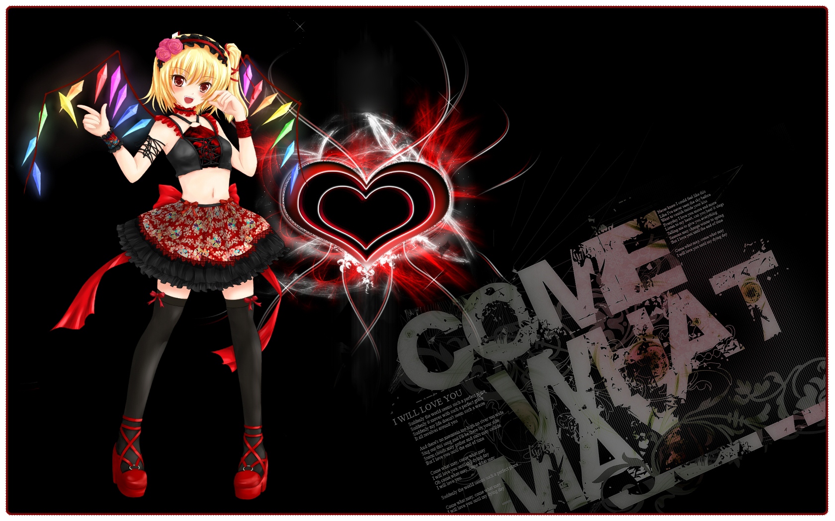 Wallpaper Touhou Collection, Girl, Joy, Gesture - Love - HD Wallpaper 