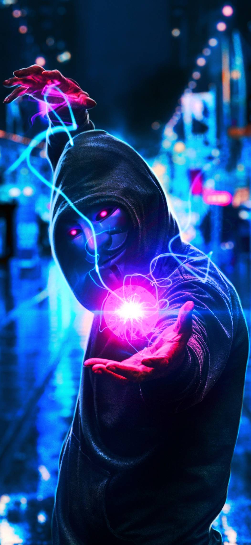 Cool Lockscreen Wallpaper For Iphone - Neon Mask Wallpaper 4k - HD Wallpaper 