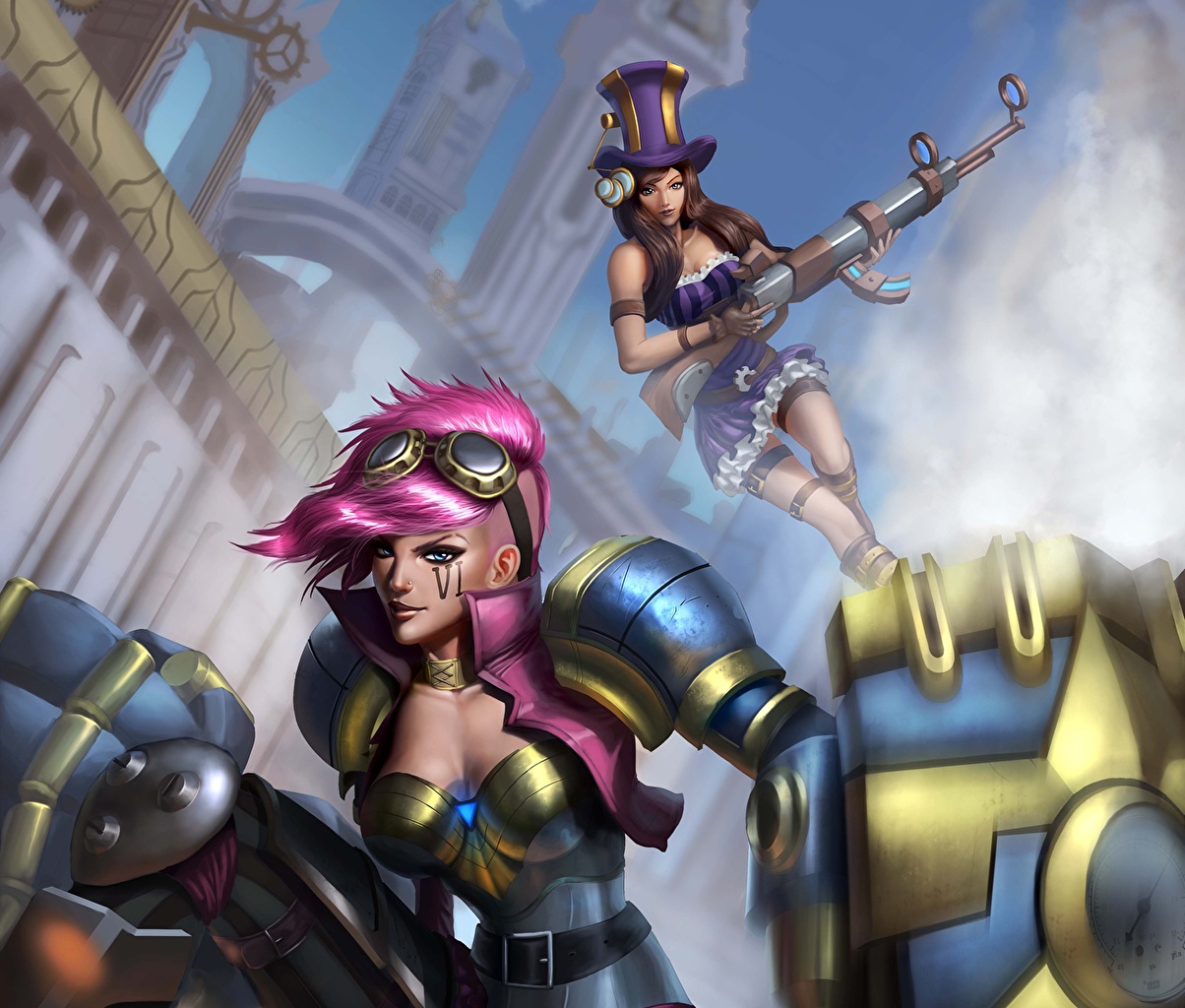 Vi And Caitlyn League Of Legends - HD Wallpaper 