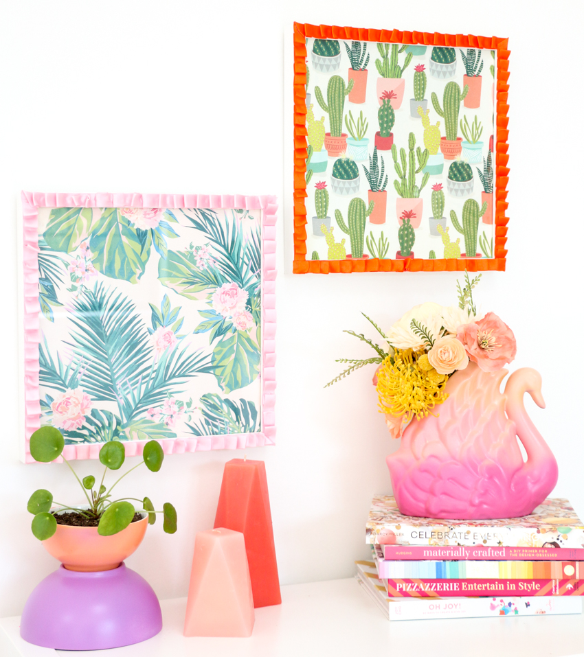 Diy Ruffled Ribbon Edged Picture Frames - Wall - HD Wallpaper 