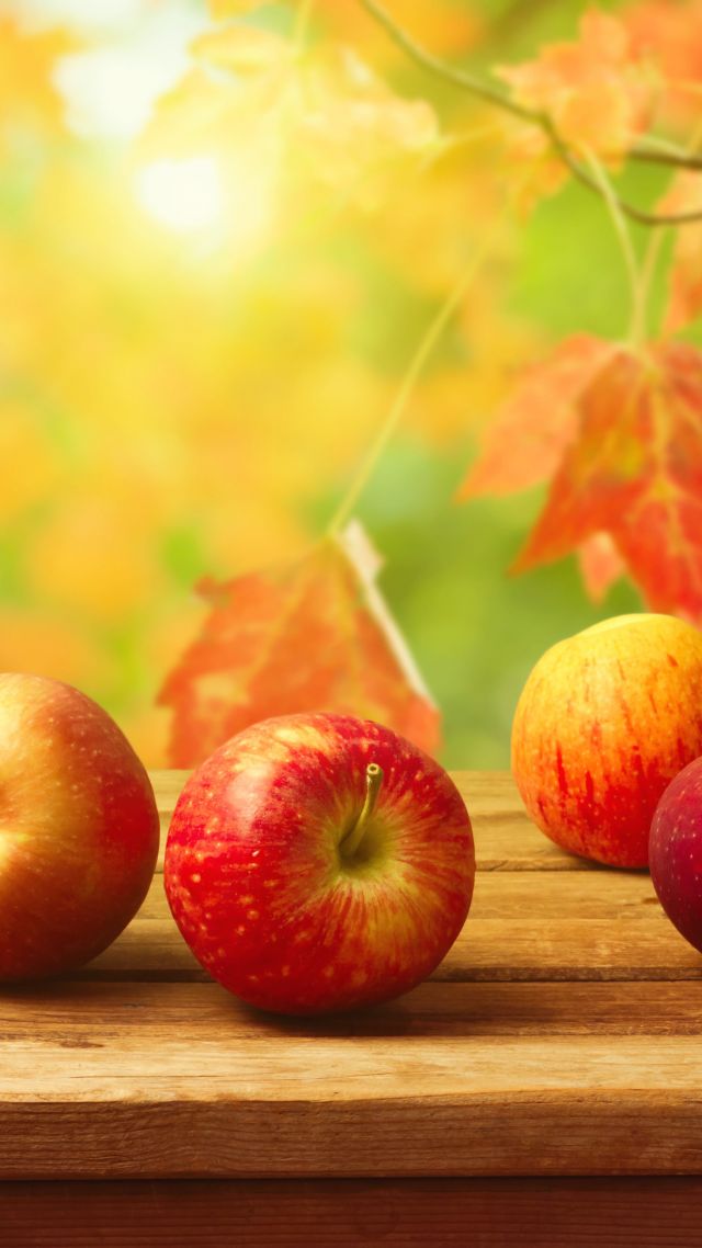Apple, Fruit, Autumn, 4k - Autumn Apple - HD Wallpaper 