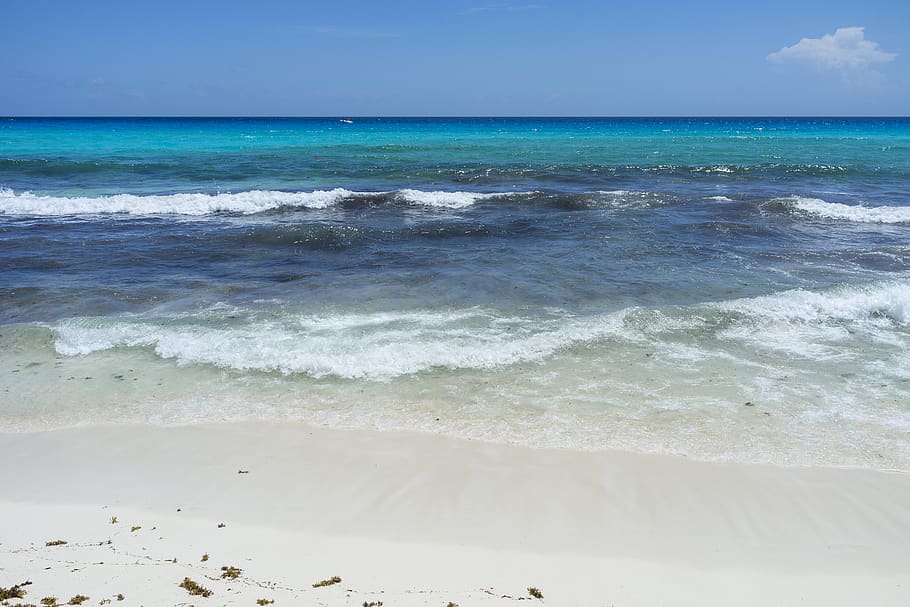 Mexico, Cancún, Cancun, Waves, Beach, Sea, Landscape, - HD Wallpaper 