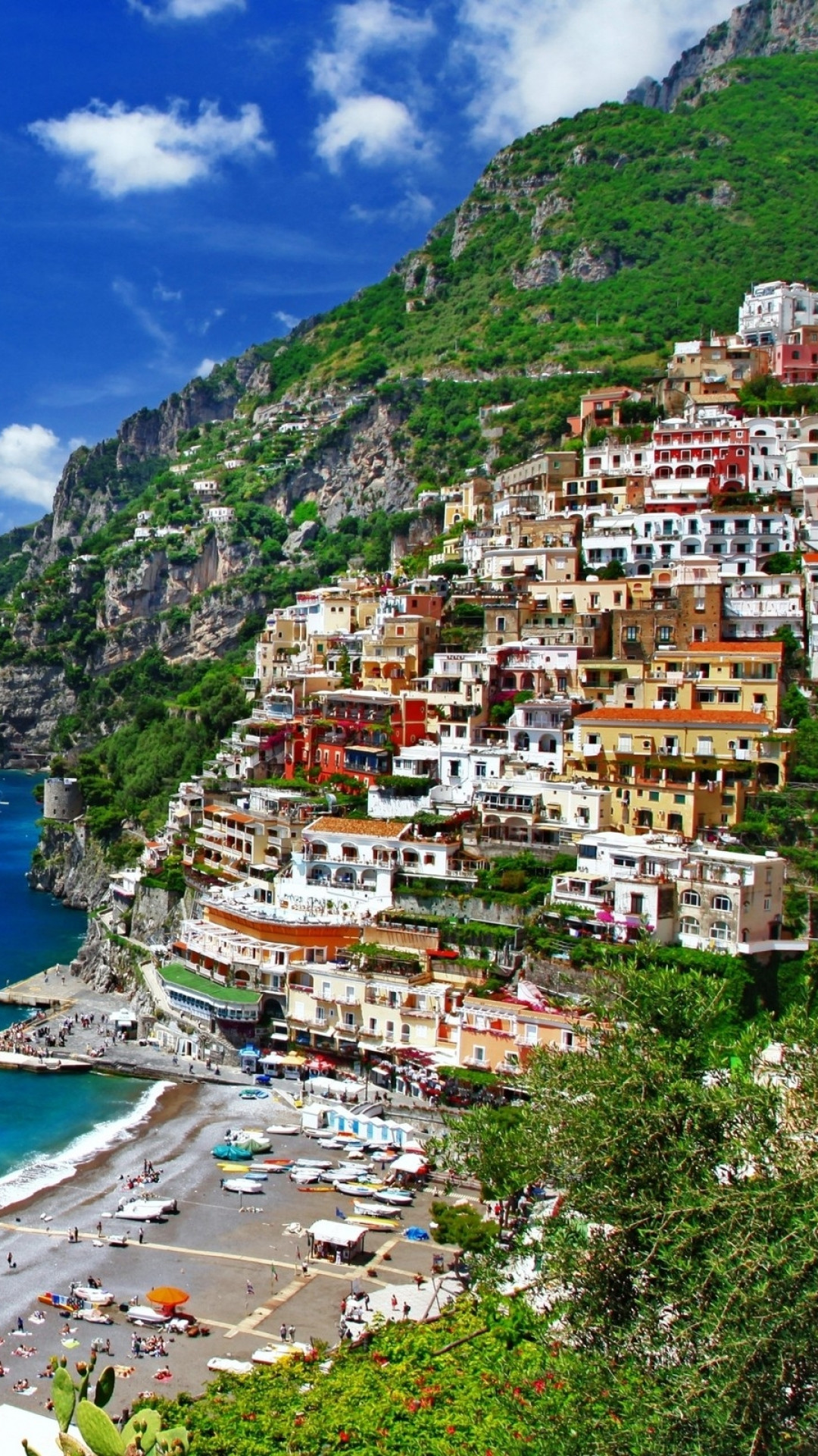 Wallpaper Positano, Salerno, Italy, Coast, Hill 
 Data - Positano Wallpaper Iphone - HD Wallpaper 