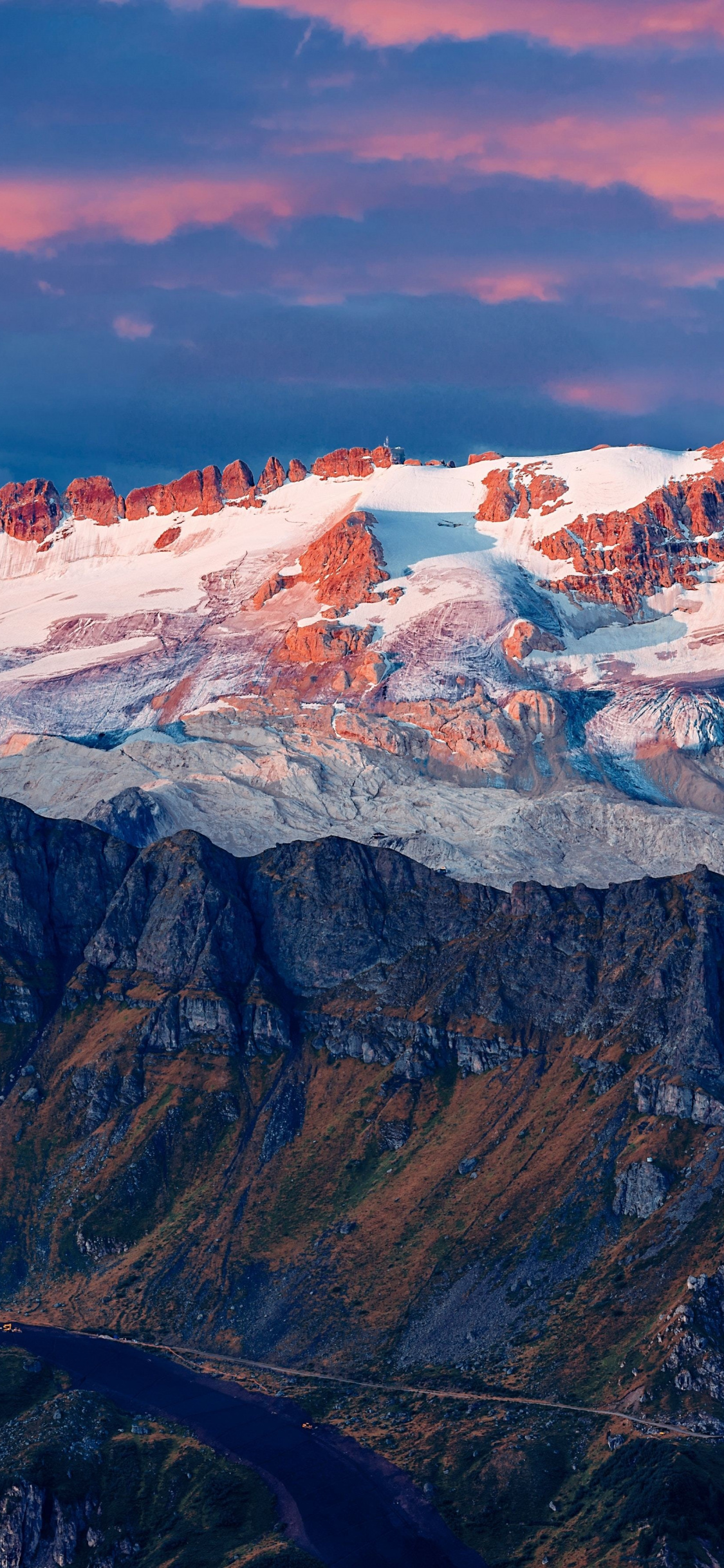 Mountains, Sunset, Marmolada Glacier, Golden Peak, - Iphone 6s Wallpapers Sunsets Mountains - HD Wallpaper 