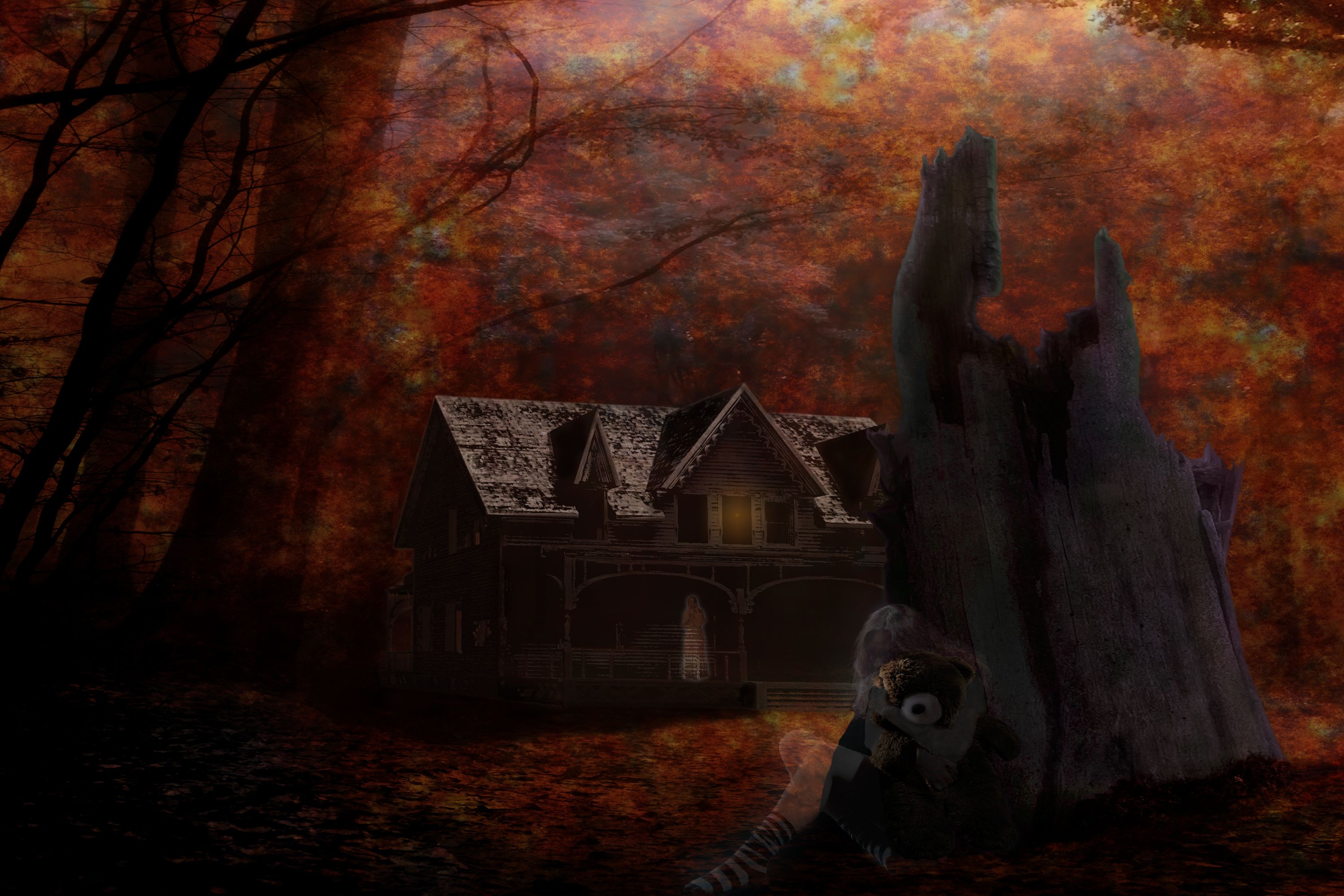 Dark - Ghost Wallpaper - Spooky Halloween Gothic Autumn - HD Wallpaper 