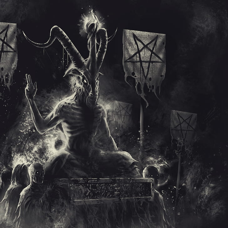 Devils, Pentagram, Satanism, Hd Wallpaper - Baphomet Art - HD Wallpaper 