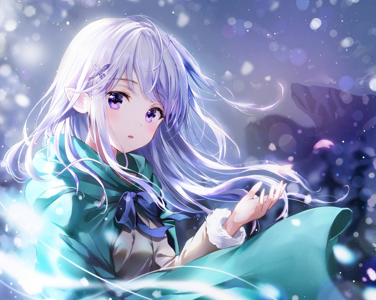 Zero Kara Hajimeru Isekai Seikatsu, Cape, Snow - Emilia Wallpaper Re Zero - HD Wallpaper 