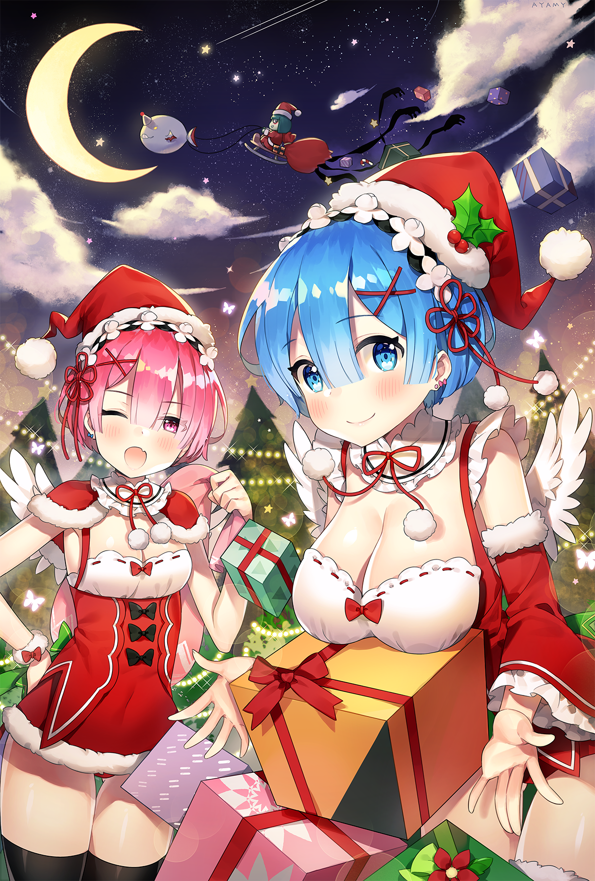 Ram Re Zero Christmas - HD Wallpaper 