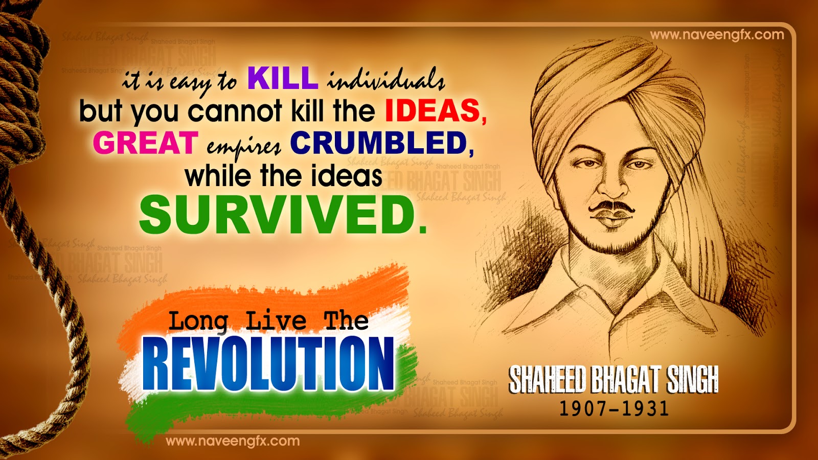 Shaheed Bhagat Singh Wallpaper - Shaheed Bhagat Singh - HD Wallpaper 