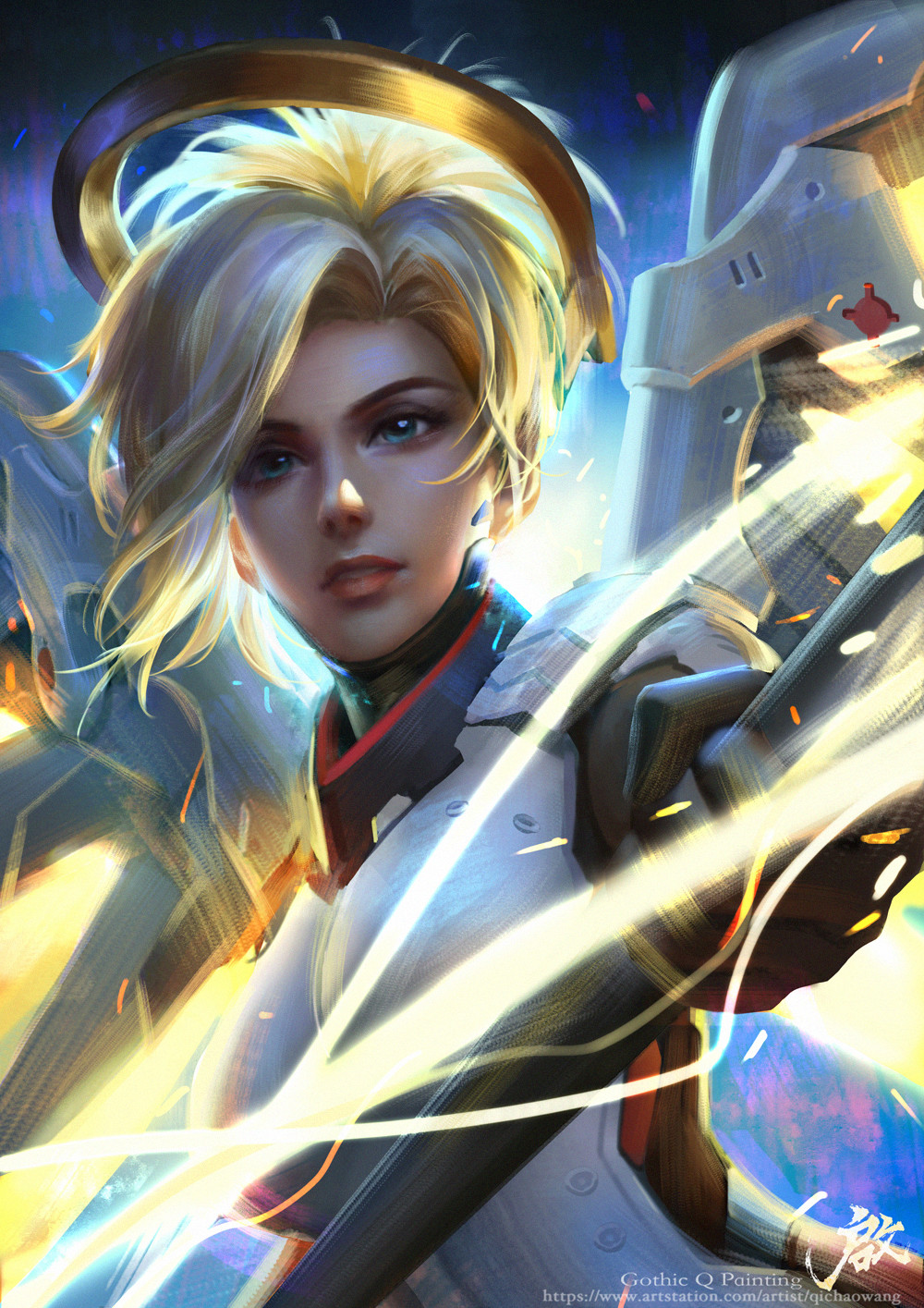 Mercy Overwatch Fan Art - HD Wallpaper 