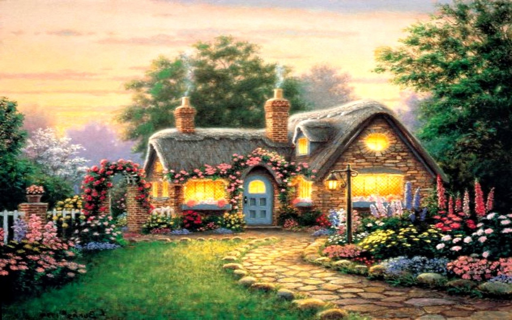 Peaceful, Beautiful, Cottage, Wallpapers, Hd Free Photos, - Beautiful Cottage - HD Wallpaper 