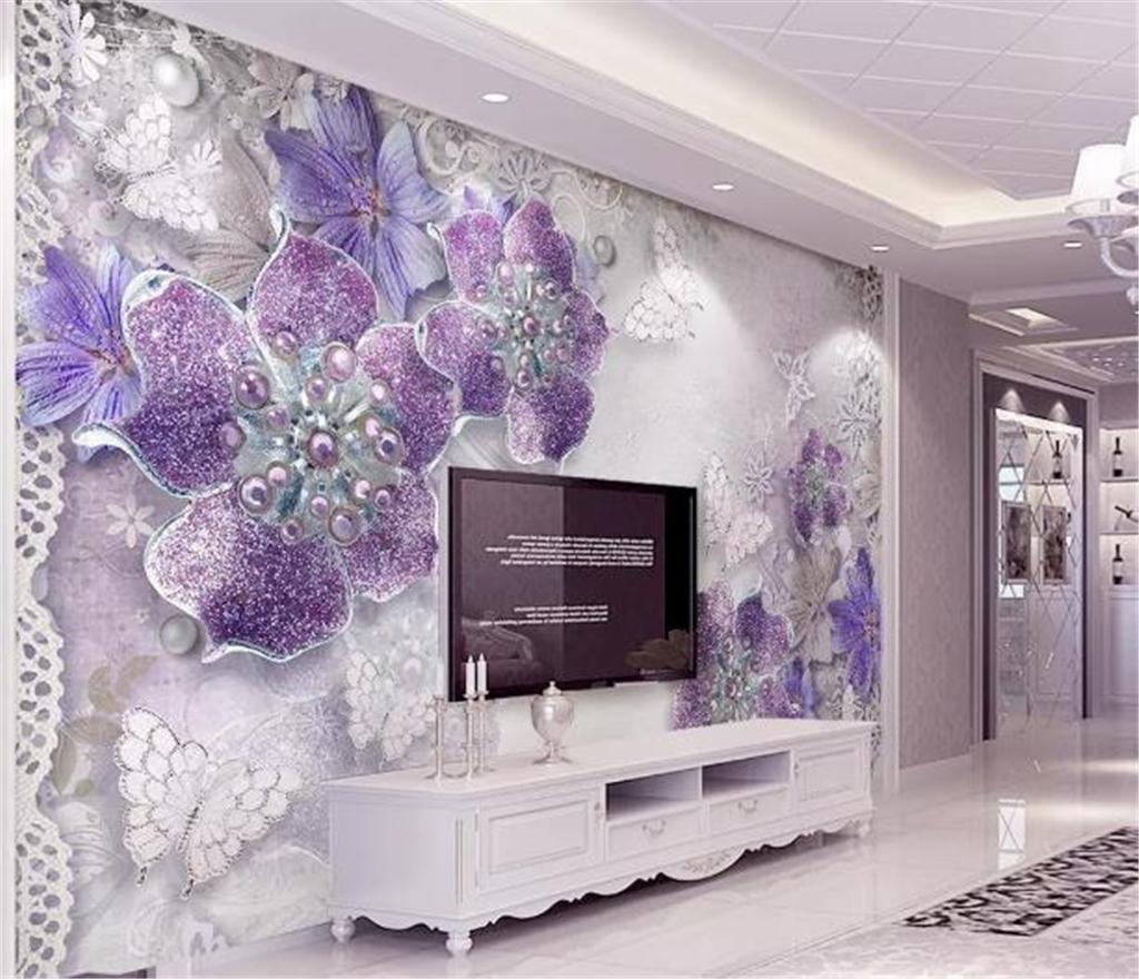Lilac Wallpaper Living Room - HD Wallpaper 