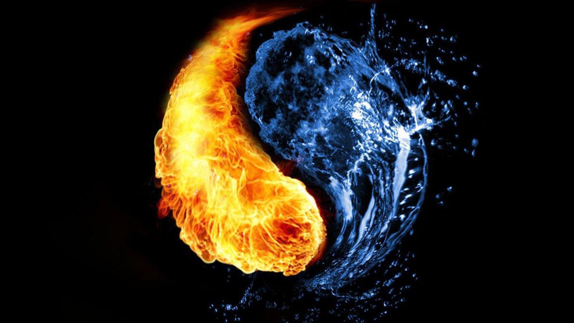 1920x1080, Cool Fire And Water Background Wallpaper - Fire And Water Background - HD Wallpaper 