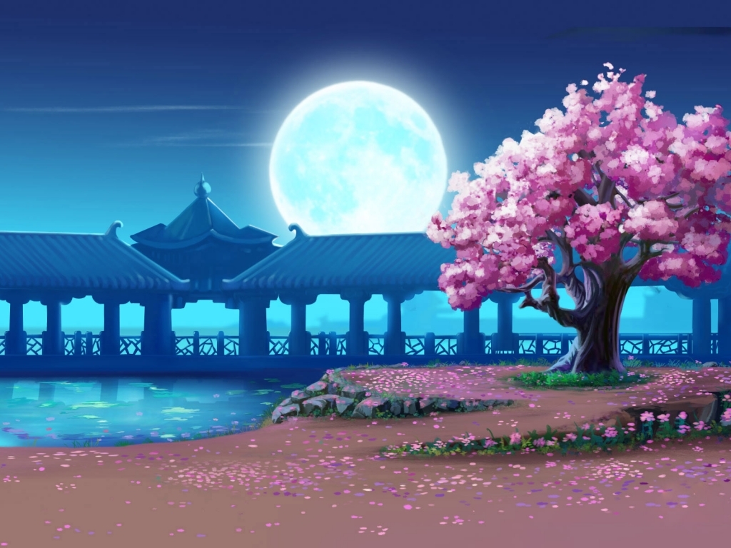 Cherry Blossom Tree Drawing Background - HD Wallpaper 