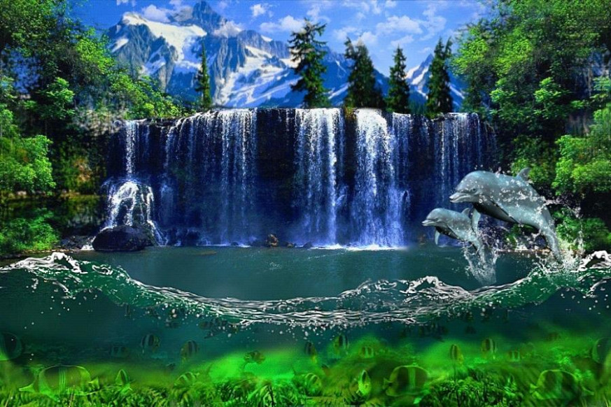 Nature Live Wallpaper - Waterfall Live Wallpaper Gif - 873x582 Wallpaper -  