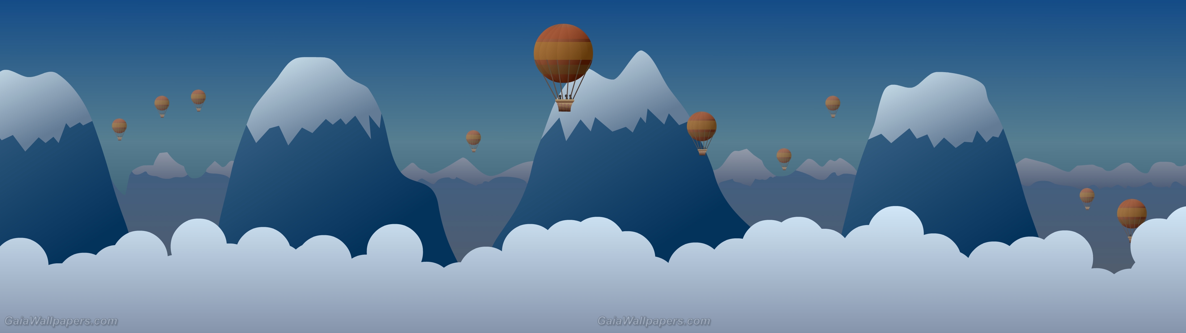Imaginary Balloon Trip In The Mountains - Hot Air Balloon - HD Wallpaper 