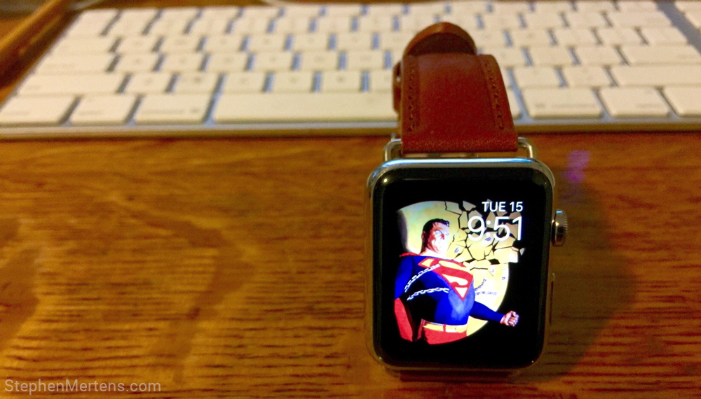 Apple Watch With Alex Ross S Superman Wallpaper - Apple Watch Wallpaper Superman - HD Wallpaper 